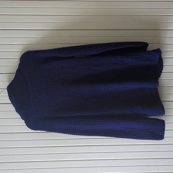 Fishermancore Cable Knit Asymmetrical Cowl Neck Blue Sweater Gracerelle Size XL - Picture 4 of 6